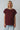 Oversized T-Shirt Frauen - Print Logo - Weinrot